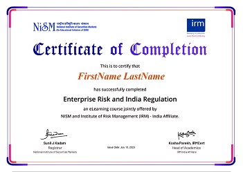 Enterprise Risk and India Regulation Course (ERIRC) - National ...